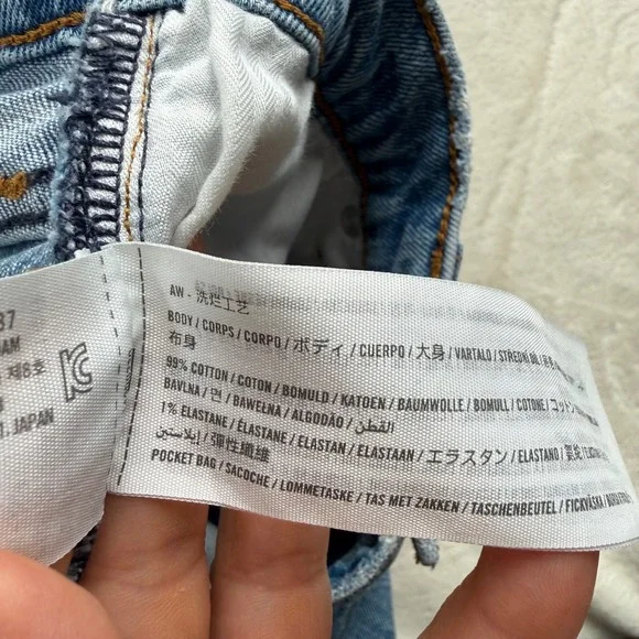 Abercrombie & Fitch Curve Love High Rise Mom Shorts Light Wash Blue Size 29 - Picture 6 of 7